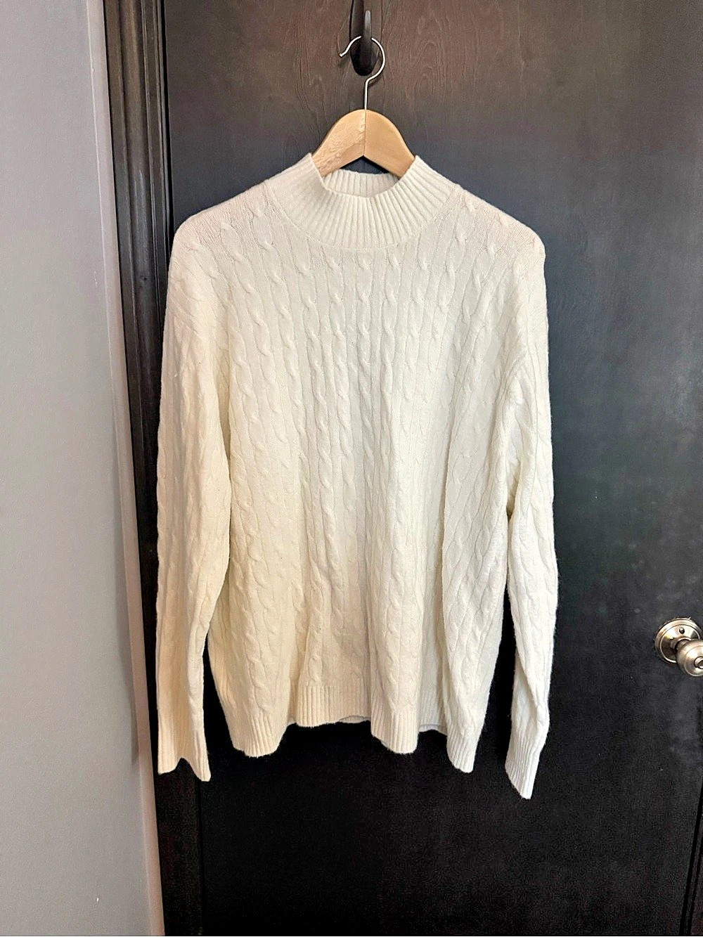 J.Crew Cable-knit mockneck sweater in extra-soft yarn Crewneck